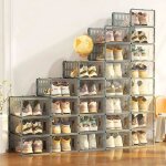 Botes  chaussures empilables lot de 6 en plastique abs organisateurs de rangement pour chaussures dans ...