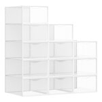 Bo�tes � chaussures avec porte lot de 12 empilables montage facile 332 x 23 x 145 cm transparentes et ...
