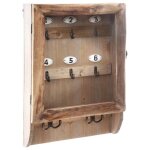 Boîte à clé - atmosphera - 26x38 cm - bois - verre - marron Boîte à clé - atmosphera - 26x38 cm - bois - verre - marron