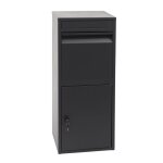 Bo�te a colis paquet bo�te aux lettres sur pieds 102x41x38 cm en acier inoxydable anthracite galvanise ...