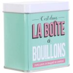 Bote de conservation  bouillons en mtal - vert menthe - h 10 cm