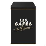 Boite de conservation pour le caf� en m�tal � rayures collection au bistrot noir