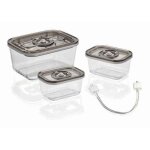 Boites de conservation - boites hermetiques caso - 1177 - vacuboxx lot de 3 recipients sous vide empilables ...