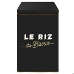Boite de conservation pour le riz en m�tal � rayures collection au bistrot noir