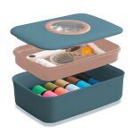 Boîte à couture avec accessoires de kit de couture ensemble de couture portablegamme diy avec ciseaux ... Boîte à couture avec accessoires de kit de couture ensemble de couture portablegamme diy avec ciseaux ...
