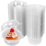 Bo�tes � cupcakes transparentes - febest - 60 pi�ces - 115 cm x 9 cm x 85 cm - plastique alimentaire