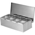 Bote dassaisonnement en acier inoxydable distributeur de rangement de cuisine  4 compartiments