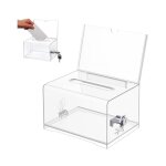 Bote de dons en acrylique bote  dons verrouillable urne lectorale transparente serrure cl tirelire ...