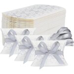 Bo�tes � drag�es - aqsacokiya - lot de 50 - papier kraft - silver print - �l�gance chic silver print