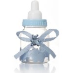Bo�te � drag�es b�b� - 24 pi�ces - ruban - mini biberon - strass - ours - bleu - 4x9 cm - plastique - ...