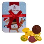 Boite  trennes bonhomme de neige garnie de 15 dlicieuses pices en chocolat de nol a offrir  nol ...