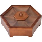 Boîte à fruits secs en bois récipient de rangement multifonction avec couvercle transparent plateau de ... Boîte à fruits secs en bois récipient de rangement multifonction avec couvercle transparent plateau de ...