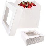 Bo�te � g�teau en carton avec fen�tre 8 pi�ces 20x20x20cm transport pour f�tes et cadeaux