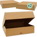 Bo�tes � g�teaux en carton kraft - vetobiol - lot de 2 - 32x32x8 cm - passe au micro - ondes - r�frig�rateur ...