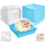 Bo�te � g�teaux avec couvercle transparent - vetobiol - 30 pi�ces - 135x125x65 cm - papier sulfuris� ...