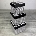 Botes gigognes - artif - lot de 3 - carton dur - noir et blanc - dimensions varies