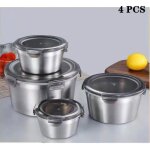 Bo�te herm�tique - acier inox - lot de 4 - �tanch�it� - facile � nettoyer