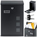 Bo�te aux lettres - humberg - hm - 864 - acier galvanis� - noir - 39x255x12 cm