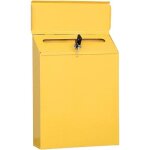 Bo�te aux lettres murale bo�te aux lettres verrouillable en m�tal avec cl� et rabat (jaune)