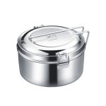 Bo�te � lunch en acier inoxydablerond bento lunch box inoxgamelle metal campinganti - br�lure �tanches ...