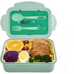 Bo�te � lunch chanay9 3compartiments pp lavable vaisselle vert / rose / kaki 7x13x20cm enfant adulte ...