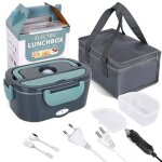Bo�te � lunch chauffante 60w bo�te � repas16l lunch box chauffante �lectrique avec cuill�re et deux compartime ...