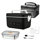 Bote  lunch chauffante sans fil 100w 1200 ml 6 niveaux de temprature minuterie maintien au chaud pour ...