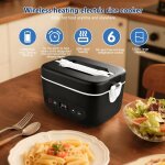 Bo�te � lunch �lectrique sans fil rechargeable et auto - chauffante 1. 2l �cran led minuterie intelligente ...