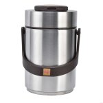 Bo�te � lunch isotherme - inox 304 - 2000 ml - portable - 3 niveaux - argent�