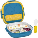 Bo�te � lunch isotherme pour enfants de 500 ml en acier inoxydable avec compartiments et couverts anti ...