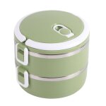 Bote  lunch isotherme portable en acier inoxydable vert pour nouilles de riz