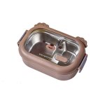 Bote  lunch portable en acier inoxydable compartiment fruits nourriture bb enfant tudiant - b