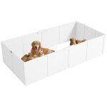 Bote de mise bas pour chiens chiots - pawhut - porte  hauteur rglable pour grands chiens - 196 x 96 ...