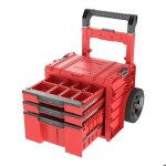 Bo�te mobile - qbrick system - pro cart 2. 0 plus - rouge ultra hd - 3 tiroirs - 9 pouces roues