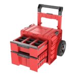 Bo�te mobile sur roulettes - qbrick system - pro cart 2. 0 plus - rouge - ultra hd - 2 tiroirs