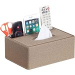 Bo�te � mouchoirs multifonction rectangulaire en cuir et support de t�l�commande adapt�e au rangement ...