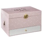 Bote musicale  licorne  h14 cm - rose - atmosphera createur d'interieur