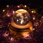 Bo�te � musique rotative 3d en bois avec �lan et lune - d�coration dint�rieur?petit prince et rose?