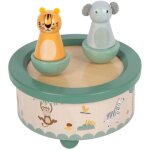 Bo�te � musique - small foot company - safari - animaux en bois - m�lodie apaisante - 12x12x12 cm