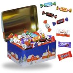Boite de nol garnie dun assortiment de 40 chocolats: clbrations milka daim kinder schokobons et mini ...