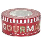 Boîte de noël en métal avec emportes pièces mes petites gourmandises rouge Boîte de noël en métal avec emportes pièces mes petites gourmandises rouge