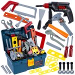 Coffret doutils pour enfants avec valise de rangement - jeu de bricolage kinderplay (kp5596)
