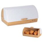 Bote  pain - e - 6066 - bambou - acier blanc - design moderne - cologique