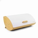 Bo�te � pain - francesco - pch - 3w - ovale - bois de bambou - couvercle en m�tal