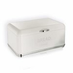 Bo�te � pain - maestro - mr1677 - design r�tro - acier laqu� - blanc / argent�