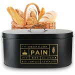 Boîte à pain métal black mat - conservation rangement et stockage du pains baguettes petits pains et ... Boîte à pain métal black mat - conservation rangement et stockage du pains baguettes petits pains et ...