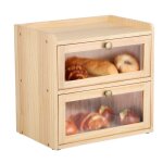 Boite a pain bote  pain de mie bois huche  pain vintage rangement cuisine countertop conteneur de ...