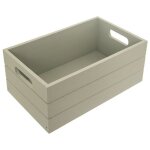 Bo�te de rangement en bois - orion - 36x26x15 cm - vert pastel - bois massif - poign�es lat�rales - forme ...