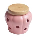 Bo�tes de rangement en c�ramique avec couvercle en bambou pour ail et gingembre r�servoir de rangement ...