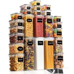 Boite de rangement cuisine lot de 24 bocaux hermetiques alimentaires en plastique scell�e avec couvercle ...